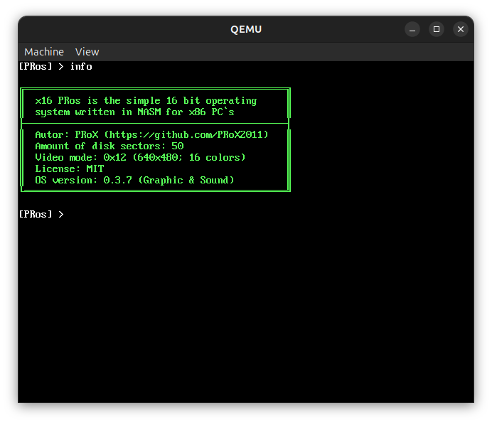 x16 PRos terminal
