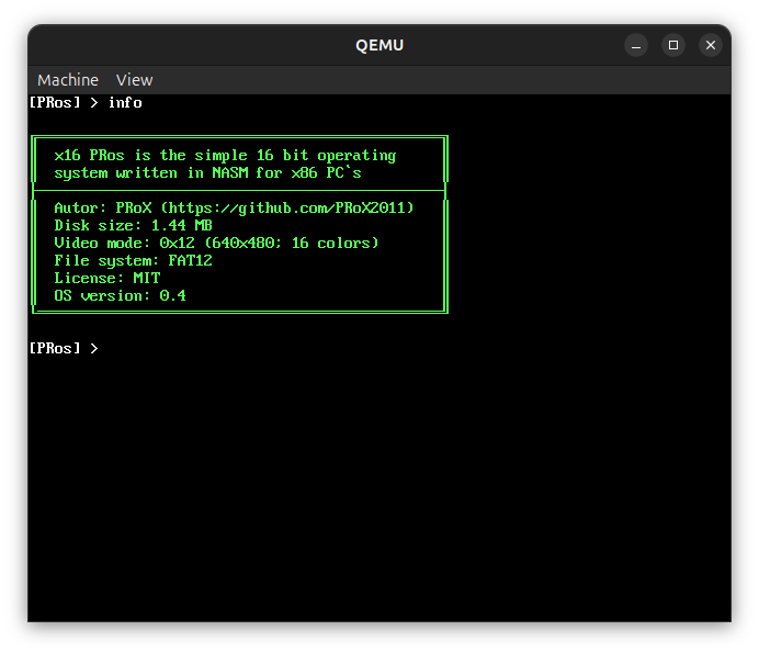 x16 PRos terminal